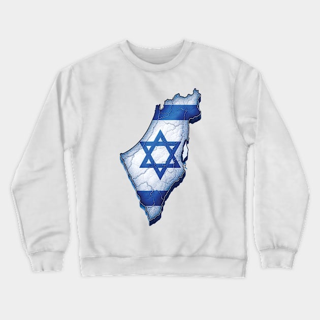 ISRAEL MAP Crewneck Sweatshirt by Gold Turtle Lina